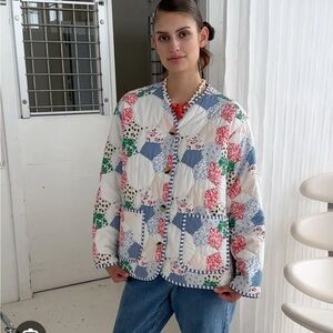 Colorful Patchwork Women's Puffer Jacket Sissel Edelbo